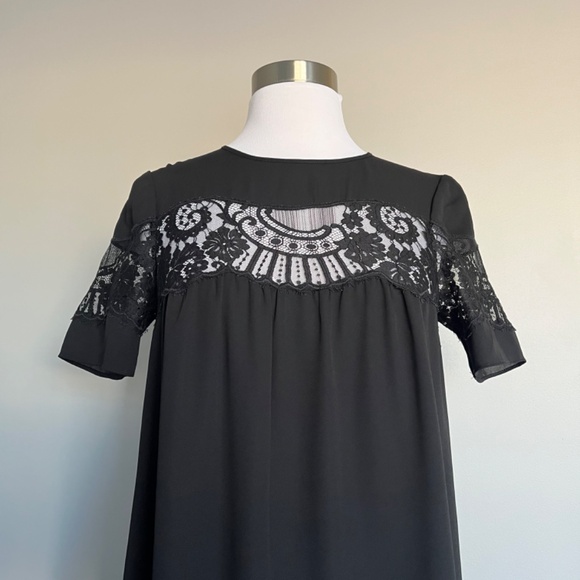 Claudie Pierlot Lace Cocktail A-line Black Flowy Dress - Picture 12 of 13